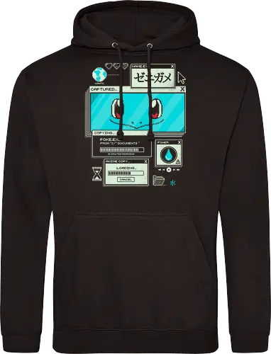 Aquatic Download - anime, retro, pixel, gaming, water, japanese, nostalgia, geek, nerd, blue, turtle, ocean - Standard Hoodie