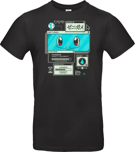 Aquatic Download - anime, retro, pixel, gaming, water, japanese, nostalgia, geek, nerd, blue, turtle, ocean - Standard T-Shirt