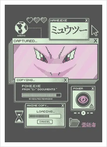 Psychic System - anime, retro, pixel, gaming, mystery, japanese, nostalgia, geek, nerd, purple, legend, psychic - Kunstdruck
