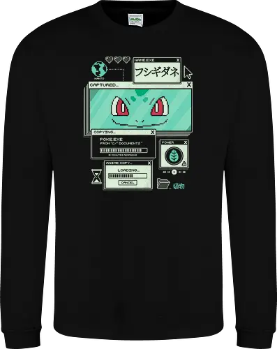 Botanical Data - anime, retro, pixel, gaming, plant, japanese, nostalgia, geek, nerd, green, seed, forest - Sweatshirt