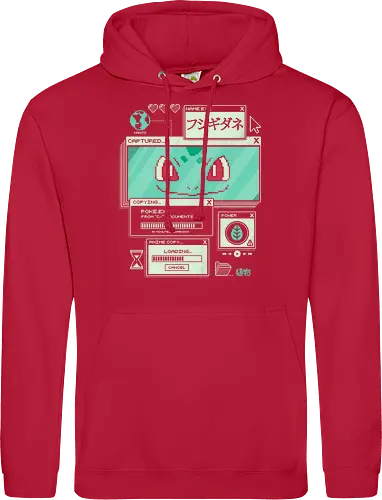 Botanical Data - anime, retro, pixel, gaming, plant, japanese, nostalgia, geek, nerd, green, seed, forest - Standard Hoodie