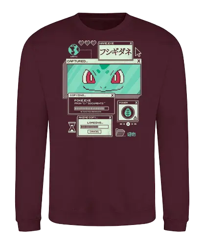 Botanical Data - anime, retro, pixel, gaming, plant, japanese, nostalgia, geek, nerd, green, seed, forest - Sweatshirt