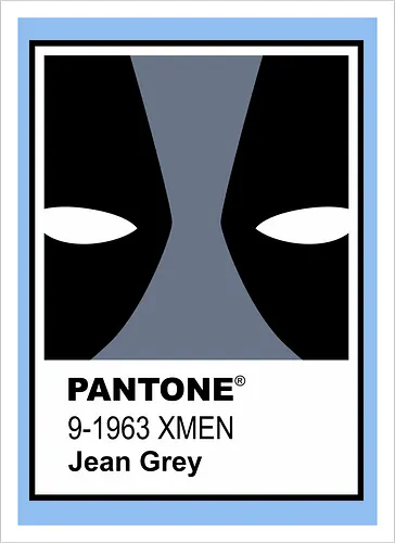 dead grey  - xmen, Antihero, superhero, mutant, cool, parody, pantone, colour, antihero, simple - Kunstdruck
