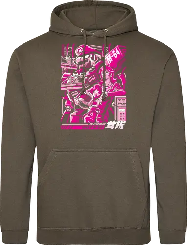 Turtle destroyer - mario bros, peach, mecha, robot, gundam, mashup, anime, japan - Standard Hoodie