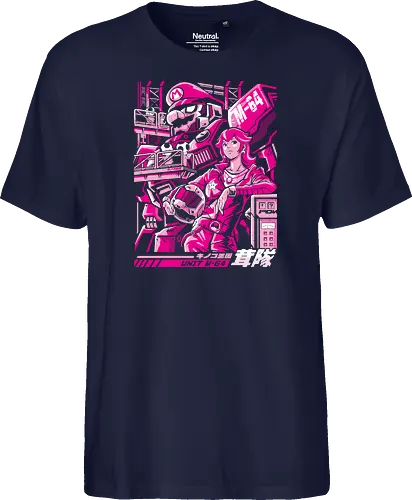 Turtle destroyer - mario bros, peach, mecha, robot, gundam, mashup, anime, japan - Fairtrade T-Shirt