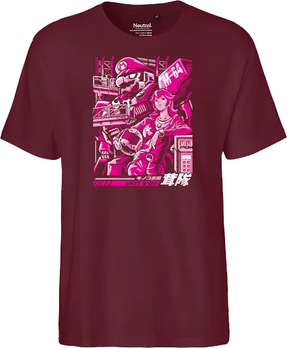 Turtle destroyer - mario bros, peach, mecha, robot, gundam, mashup, anime, japan - Fairtrade T-Shirt
