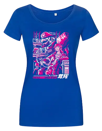 Turtle destroyer - mario bros, peach, mecha, robot, gundam, mashup, anime, japan - Damen T-Shirt