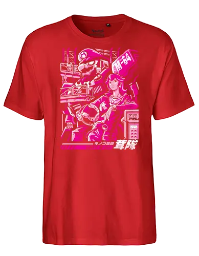 Turtle destroyer - mario bros, peach, mecha, robot, gundam, mashup, anime, japan - Fairtrade T-Shirt