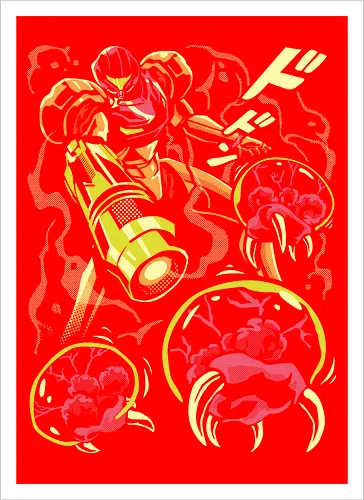 Larva swarm - Bounty Hunter, ridley, alien, space, scifi, game, gaming, video game, zebes, galaxy - Kunstdruck