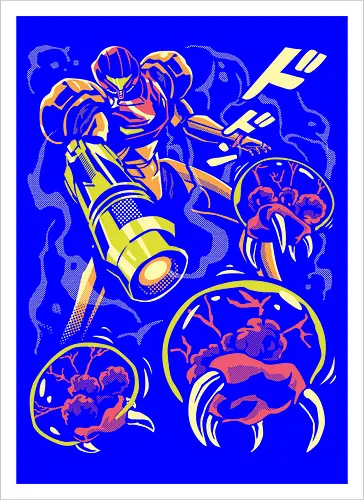 Larva swarm - Bounty Hunter, ridley, alien, space, scifi, game, gaming, video game, zebes, galaxy - Kunstdruck