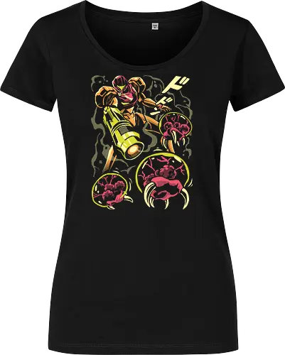 Larva swarm - Bounty Hunter, ridley, alien, space, scifi, game, gaming, video game, zebes, galaxy - Damen T-Shirt