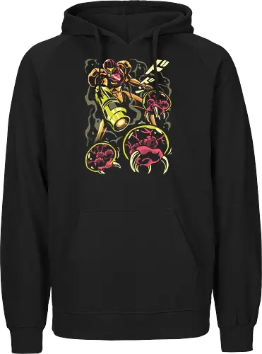 Larva swarm - Bounty Hunter, ridley, alien, space, scifi, game, gaming, video game, zebes, galaxy - Fairtrade Hoodie