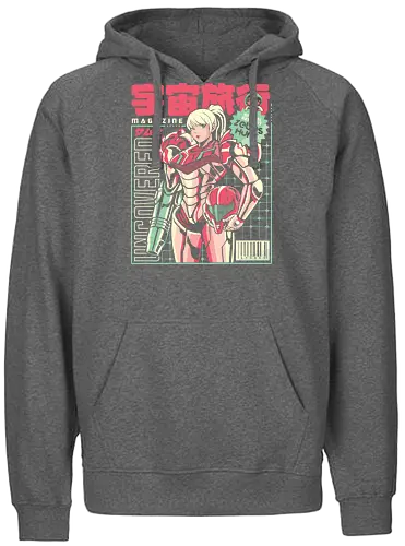 Space voyage - Bounty Hunter, ridley, alien, space, scifi, game, gaming, video game, zebes, galaxy - Fairtrade Hoodie
