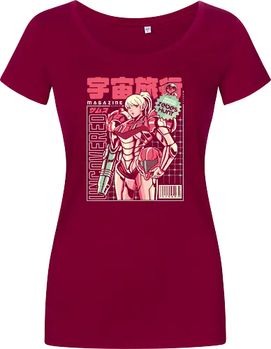 Space voyage - Bounty Hunter, ridley, alien, space, scifi, game, gaming, video game, zebes, galaxy - Damen T-Shirt