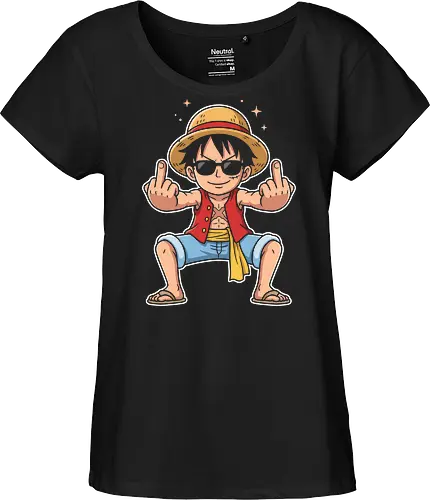 Rebel Captain: The Sun God's Salute - Luffy Gear 5 shirt, One Piece funny graphic tee, Sun God Nika apparel, anime middle finger design, edgy otaku streetwear, shonen manga clothing, pirate captain merch, sarcastic anime shirt, rebel aesthetic fashion, cool anime sunglasses tee - Fairtrade Girl Shirt