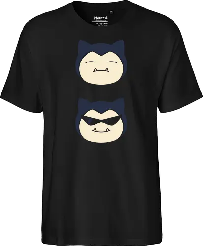 Sleepy to Swag: The Big Guy Glow-Up - Snorlax shirt, funny Pokemon merch, sleepy monster graphic tee, retro anime sunglasses, nostalgic gaming streetwear, lazy day aesthetic clothing, minimalist gamer fashion, Squirtle squad glasses design, cool pocket monster tee, funny otaku apparel - Fairtrade T-Shirt