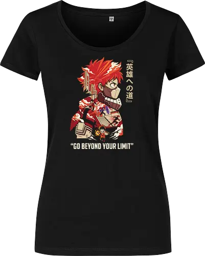 Path to a Hero: Go Beyond - My Hero Academia shirt, Deku graphic tee, Izuku Midoriya merch, MHA apparel, anime hero streetwear, go beyond plus ultra, double exposure anime design, shonen manga clothing, superhero academy graphic, otaku aesthetic fashion - Damen T-Shirt