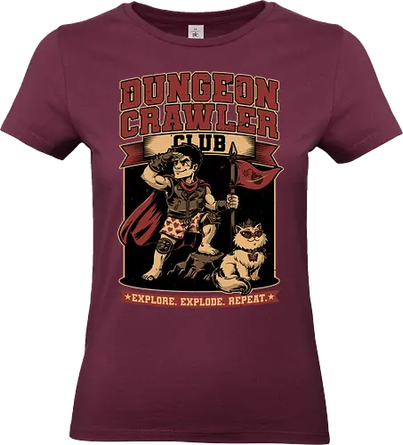 Dungeon Crawler Club - Nerd, Geek, Fantasy, Adventure, Rpg, Litrpg, Book, Books, Bookworm, Science Fantasy, Science Fiction, Scifi, Cat, Pet, Donut, Funny, Post-apocalyptic, Apocalypse, Post Apocalyptic, Apocalyptic Cats, Postapocalypse, Post-apocalypse, Vintage, Retro, Retro Vintage, Retro Advertising, Retro Publicity, Club, Group, Squad, Exploration, Exploring, Explore, Explorer, Explosion, Explosive, Repeat - Standard T-Shirt (Frauen)