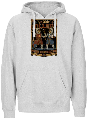 Medieval Knight College - Medieval, Knights, Knight, College Humor, College, Retro College, College Parody, University, University Shirt, Fake University, Decisions, Bad Decisions, Decision, Wise, Warrior, War, Fight, Battle, Fun, Funny, Rpg, Role-play, Role-playing, Roleplay Game, Role-playing Game, Critical Role, Roleplay, Roleplaying, D20, Roleplaying Game, Pen and Paper, Dungeon Master, Pen and Paper, Pen and paper, Dungeon, Fantasy, Adventure, Mascot, Meme - Fairtrade Hoodie