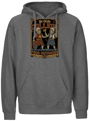Medieval Knight College - Medieval, Knights, Knight, College Humor, College, Retro College, College Parody, University, University Shirt, Fake University, Decisions, Bad Decisions, Decision, Wise, Warrior, War, Fight, Battle, Fun, Funny, Rpg, Role-play, Role-playing, Roleplay Game, Role-playing Game, Critical Role, Roleplay, Roleplaying, D20, Roleplaying Game, Pen and Paper, Dungeon Master, Pen and Paper, Pen and paper, Dungeon, Fantasy, Adventure, Mascot, Meme - Fairtrade Hoodie