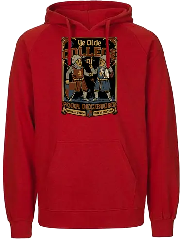 Medieval Knight College - Medieval, Knights, Knight, College Humor, College, Retro College, College Parody, University, University Shirt, Fake University, Decisions, Bad Decisions, Decision, Wise, Warrior, War, Fight, Battle, Fun, Funny, Rpg, Role-play, Role-playing, Roleplay Game, Role-playing Game, Critical Role, Roleplay, Roleplaying, D20, Roleplaying Game, Pen and Paper, Dungeon Master, Pen and Paper, Pen and paper, Dungeon, Fantasy, Adventure, Mascot, Meme - Fairtrade Hoodie