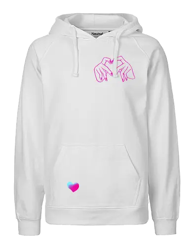 DaDania - Hoodie Heart rainbow (White)