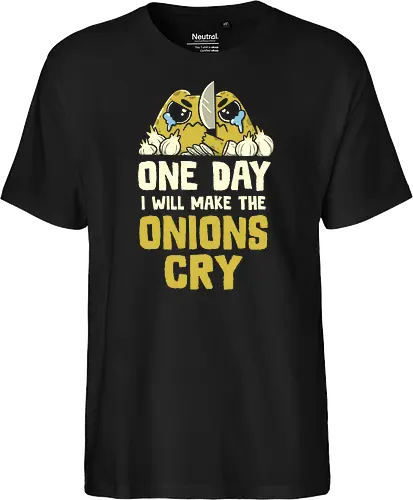 The Onions Will Cry - koalatees, koala, koalastudio, onion, crying, cooking, kitchen, funny, chef, vegan, joke, sarcastic, ironic, knife - Fairtrade T-Shirt