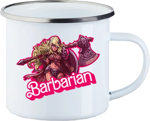 Barbarian Girl - dnd barbarian, geek girl, dungeon master gift, ttrpg gift for her, goblin dice, warrior girl, critical hit, forgotten realm, critical role, dnd character girl, dungeon crawler carl, Pen and paper, Pen and paper - Emailletasse