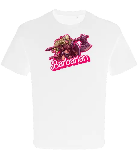 Barbarian Girl - dnd barbarian, geek girl, dungeon master gift, ttrpg gift for her, goblin dice, warrior girl, critical hit, forgotten realm, critical role, dnd character girl, dungeon crawler carl, Pen and paper, Pen and paper - Oversize T-Shirt