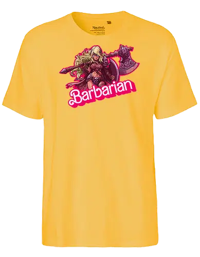 Barbarian Girl - dnd barbarian, geek girl, dungeon master gift, ttrpg gift for her, goblin dice, warrior girl, critical hit, forgotten realm, critical role, dnd character girl, dungeon crawler carl, Pen and paper, Pen and paper - Fairtrade T-Shirt