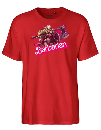 Barbarian Girl - dnd barbarian, geek girl, dungeon master gift, ttrpg gift for her, goblin dice, warrior girl, critical hit, forgotten realm, critical role, dnd character girl, dungeon crawler carl, Pen and paper, Pen and paper - Fairtrade T-Shirt