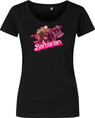 Barbarian Girl - dnd barbarian, geek girl, dungeon master gift, ttrpg gift for her, goblin dice, warrior girl, critical hit, forgotten realm, critical role, dnd character girl, dungeon crawler carl, Pen and paper, Pen and paper - Damen T-Shirt