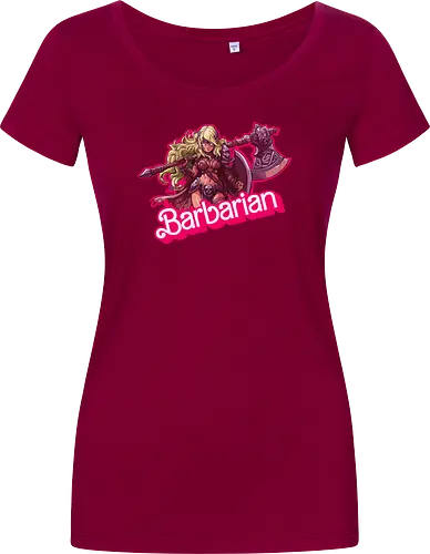 Barbarian Girl - dnd barbarian, geek girl, dungeon master gift, ttrpg gift for her, goblin dice, warrior girl, critical hit, forgotten realm, critical role, dnd character girl, dungeon crawler carl, Pen and paper, Pen and paper - Damen T-Shirt