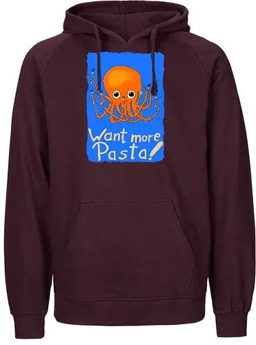 Want more Pasta! - Octopus, Hunger, Appetit, Pasta, Nudeln, Noodles - Fairtrade Hoodie