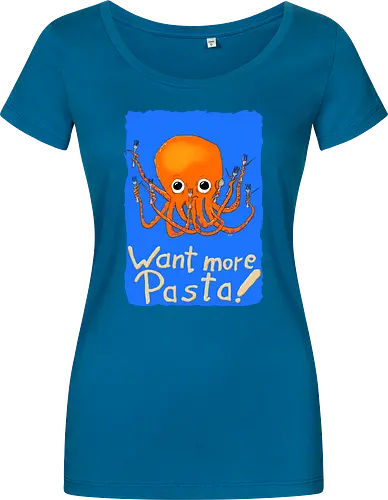 Want more Pasta! - Octopus, Hunger, Appetit, Pasta, Nudeln, Noodles - Damen T-Shirt