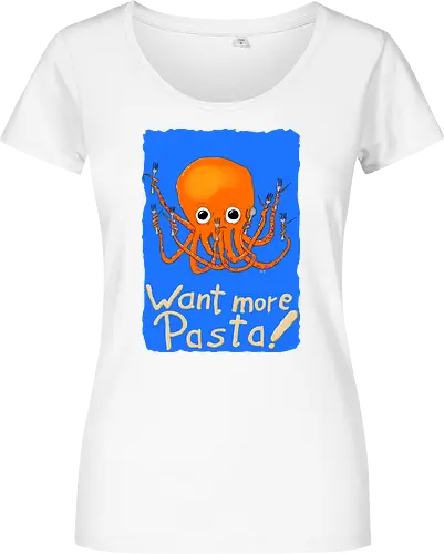 Want more Pasta! - Octopus, Hunger, Appetit, Pasta, Nudeln, Noodles - Damen T-Shirt