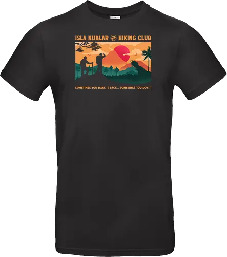 Cretaceous Hiking Club - dinosaur, adventure, camping, dark humor, funny, geek, hiking, mountain, nature, outdoors, prehistoric, sarcasm, t rex, travel, volcano - Standard T-Shirt