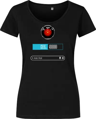 Ask Hal - sci fi, 2001, ai, artificial intelligence, cult classic, geek, hal 9000, movies, nerd, nostalgia, retro, robot, science fiction, stanley kubrick, vintage - Damen T-Shirt