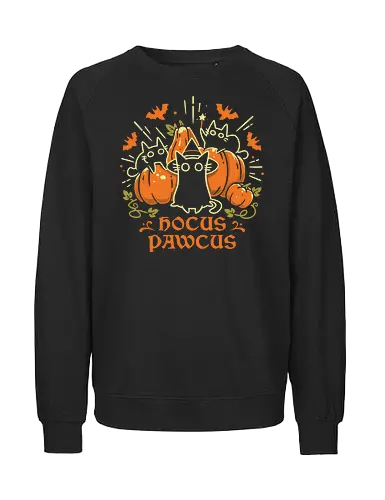 Hocus Pawcus - Halloween Cats - black cats, halloween, pumpkin, spooky cute, witchy, funny quote, magical, hocus pocus, cat lover, bats, oktober, cute animals, witchcraft - Fairtrade Sweatshirt