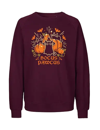 Hocus Pawcus - Halloween Cats - black cats, halloween, pumpkin, spooky cute, witchy, funny quote, magical, hocus pocus, cat lover, bats, oktober, cute animals, witchcraft - Fairtrade Sweatshirt