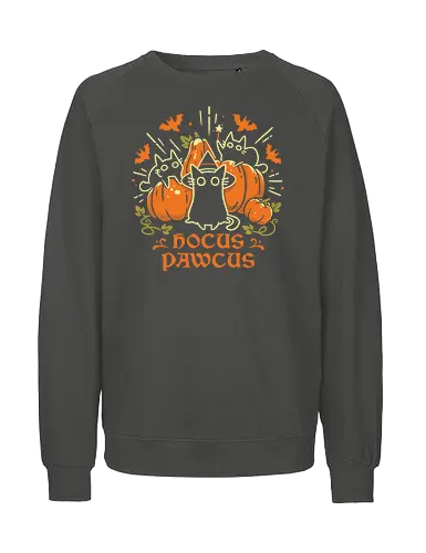 Hocus Pawcus - Halloween Cats - black cats, halloween, pumpkin, spooky cute, witchy, funny quote, magical, hocus pocus, cat lover, bats, oktober, cute animals, witchcraft - Fairtrade Sweatshirt