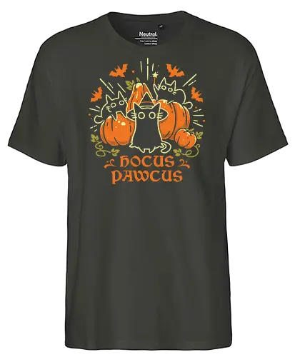 Hocus Pawcus - Halloween Cats - black cats, halloween, pumpkin, spooky cute, witchy, funny quote, magical, hocus pocus, cat lover, bats, oktober, cute animals, witchcraft - Fairtrade T-Shirt