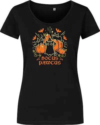 Hocus Pawcus - Halloween Cats - black cats, halloween, pumpkin, spooky cute, witchy, funny quote, magical, hocus pocus, cat lover, bats, oktober, cute animals, witchcraft - Damen T-Shirt