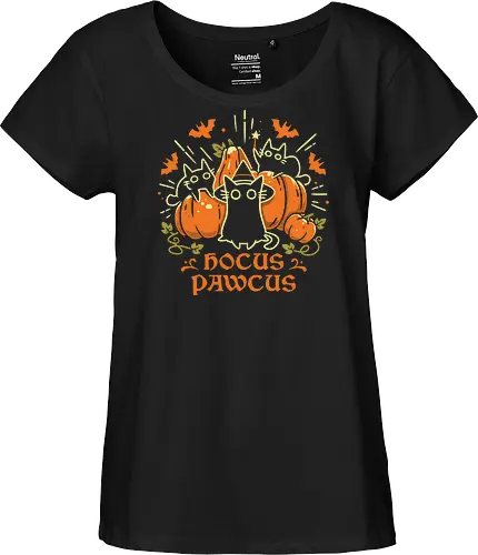 Hocus Pawcus - Halloween Cats - black cats, halloween, pumpkin, spooky cute, witchy, funny quote, magical, hocus pocus, cat lover, bats, oktober, cute animals, witchcraft - Fairtrade Girl Shirt