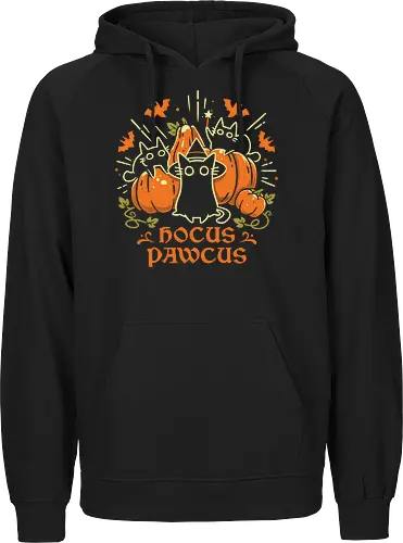 Hocus Pawcus - Halloween Cats - black cats, halloween, pumpkin, spooky cute, witchy, funny quote, magical, hocus pocus, cat lover, bats, oktober, cute animals, witchcraft - Fairtrade Hoodie
