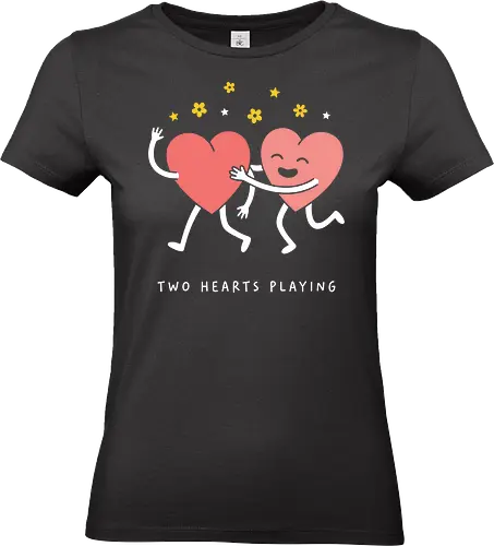 Heart to Heart: The Happy Hug - cute heart hug shirt, Valentine's day graphic tee, kawaii aesthetic apparel, matching couple shirts, best friend clothing, pastel pink heart merch, wholesome graphic design, sweet minimalist streetwear, spread love tee, happy heart character fashion - Standard T-Shirt (Frauen)