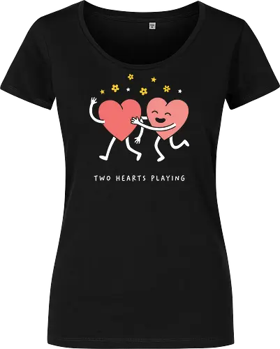 Heart to Heart: The Happy Hug - cute heart hug shirt, Valentine's day graphic tee, kawaii aesthetic apparel, matching couple shirts, best friend clothing, pastel pink heart merch, wholesome graphic design, sweet minimalist streetwear, spread love tee, happy heart character fashion - Damen T-Shirt
