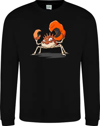 King of the Pinch: The Giant Crab - retro gaming shirt, crab graphic tee, anime pocket monster, giant claw apparel, water type monster, 90s gamer streetwear, ocean animal clothing, funny crustacean tee, retro anime aesthetic, kawaii sea creature - Sweatshirt