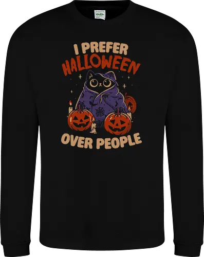 Halloween Over People - koalatees, koala, koalastudio, halloween, spooky, black cat, cat lover, introvert, pumpkins, sarcastic, cute, gothic - Sweatshirt