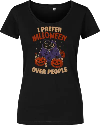 Halloween Over People - koalatees, koala, koalastudio, halloween, spooky, black cat, cat lover, introvert, pumpkins, sarcastic, cute, gothic - Damen T-Shirt
